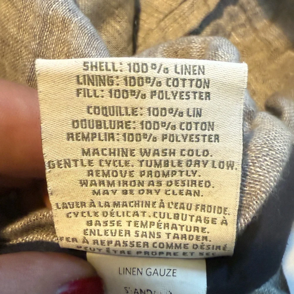 Restoration Hardware 2 Standard Grey Linen Gauze Shams 20x28